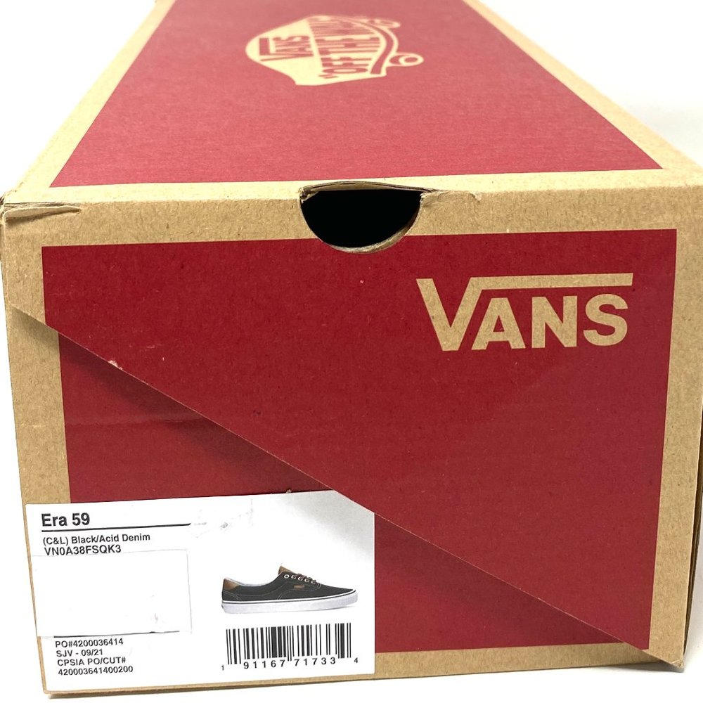 VANS Era 59 C&L Low Top Black Asid Denim Men’s Canvas Sneakers Size VN0A38FSQK3 - Picture 10 of 11